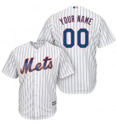 Men's New York Mets Majestic White/Royal Home Cool Base Custom Jersey