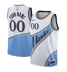 Men's Atlanta Hawks Active Player Custom White 2024-25 City Edition Stitched Jersey