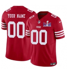 Men's San Francisco 49ers Active Player Custom Red 2024 F.U.S.E. Super Bowl LVIII Patch Vapor Untouchable Limited Football Stitched Jersey