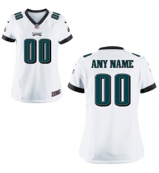 Women's Philadelphia Eagles Nike White Custom Game Jersey