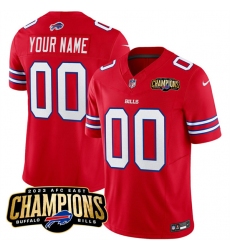 Men's Buffalo Bills Active Player Custom Red 2023 F.U.S.E. AFC East Champions Ptach Football Stitched Jersey