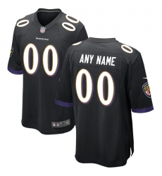 Men's Baltimore Ravens Nike Black Alternate Replica Custom Game Jersey