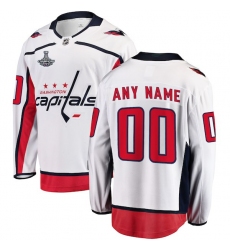  Men's Washington Capitals White 2018 Stanley Cup Champions Away Breakaway Custom Jersey
