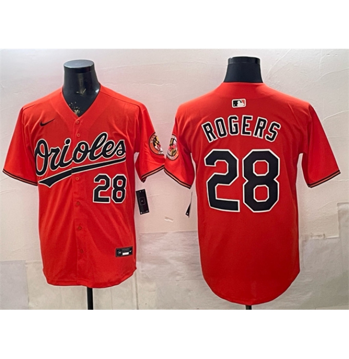 Men's Baltimore Orioles #28 Trevor Rogers Orange 2025 Limited Stitched Baseball Jersey
