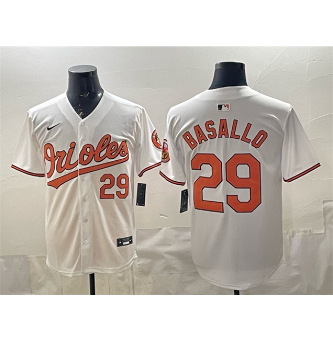 Men's Baltimore Orioles #29 Samuel Basallo White 2025 Limited Stitched Baseball Jersey
