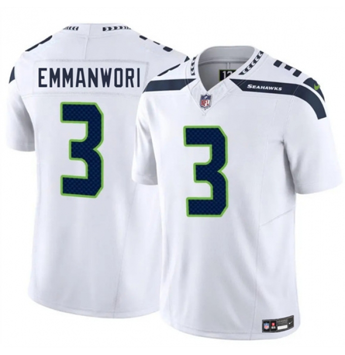 Men's Seattle Seahawks #3 Nick Emmanwori White 2025 F.U.S.E. Vapor Untouchable Limited Football Stitched Jersey
