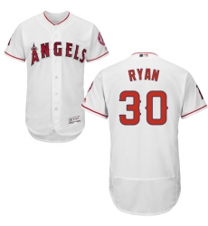 Men's Majestic Los Angeles Angels of Anaheim #30 Nolan Ryan White Home Flex Base Authentic Collection MLB Jersey