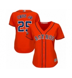 Women's Houston Astros #25 Jose Cruz Jr. Authentic Orange Alternate Cool Base 2019 World Series Bound Baseball Jersey