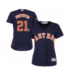 Women's Houston Astros #21 Andy Pettitte Authentic Navy Blue Alternate Cool Base 2019 World Series Bound Baseball Jersey