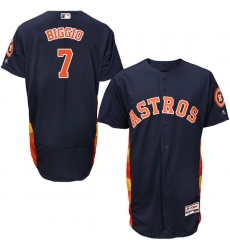 Men's Majestic Houston Astros #7 Craig Biggio Navy Blue Alternate Flex Base Authentic Collection MLB Jersey