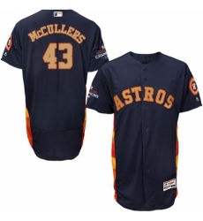 Men's Majestic Houston Astros #43 Lance McCullers Navy Blue Alternate 2018 Gold Program Flex Base Authentic Collection MLB Jersey