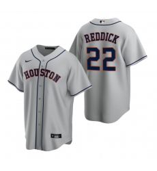 Men's Nike Houston Astros #22 Josh Reddick Gray Road Stitched Baseball Jersey