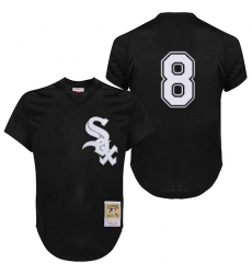 Men's Mitchell and Ness 1993 Chicago White Sox #8 Bo Jackson Replica Black Throwback MLB Jersey