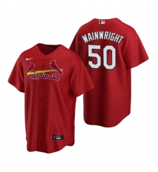 Men's Nike St. Louis Cardinals #50 Adam Wainwright Red Alternate Stitched Baseball Jersey