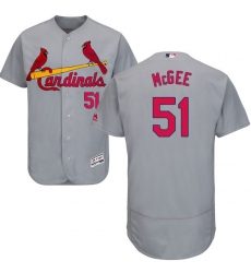 Men's Majestic St. Louis Cardinals #51 Willie McGee Grey Road Flex Base Authentic Collection MLB Jersey