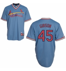 Men's Majestic St. Louis Cardinals #45 Bob Gibson Authentic Blue Cooperstown Throwback MLB Jersey