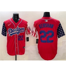 Men's Los Angeles Dodgers #22 Clayton Kershaw Red Limited Stitched Baseball Jersey