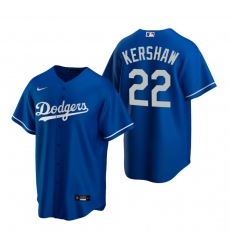 Men's Nike Los Angeles Dodgers #22 Clayton Kershaw Royal Alternate Stitched Baseball Jersey