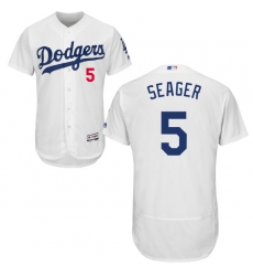 Men's Majestic Los Angeles Dodgers #5 Corey Seager White Home Flex Base Authentic Collection MLB Jersey