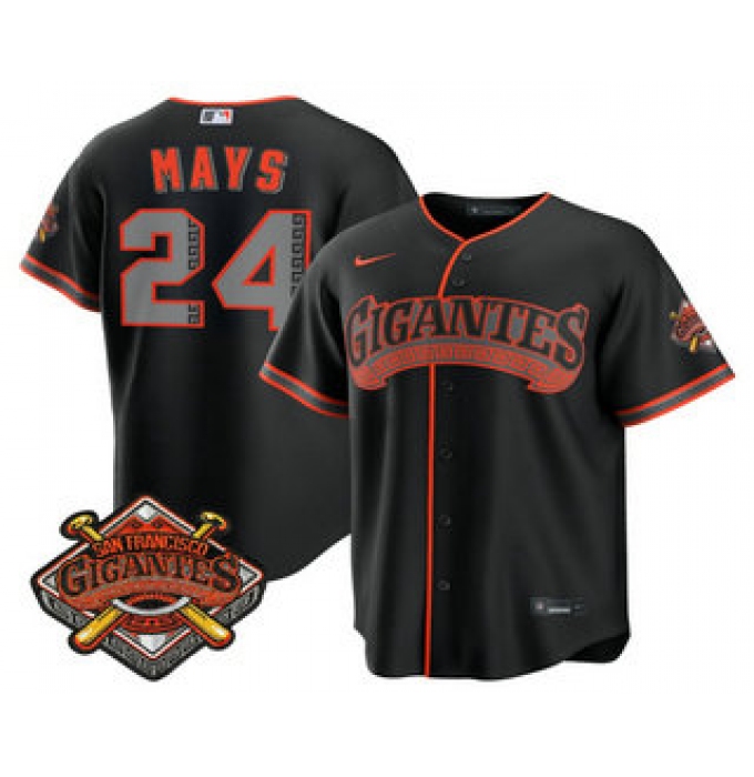 Men's San Francisco Giants #24 Willie Mays Black 2026 Alternate Stadium Stitched Jersey