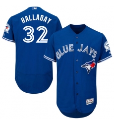 Men's Majestic Toronto Blue Jays #32 Roy Halladay Blue Alternate Flex Base Authentic Collection MLB Jersey