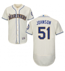 Men's Majestic Seattle Mariners #51 Randy Johnson Cream Alternate Flex Base Authentic Collection MLB Jersey