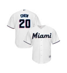 Men's Miami Marlins #20 Wei-Yin Chen Replica White Home Cool Base Baseball Jersey