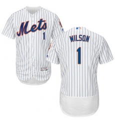 Men's Majestic New York Mets #1 Mookie Wilson White Home Flex Base Authentic Collection MLB Jersey
