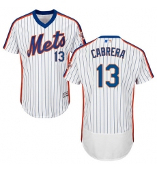 Men's Majestic New York Mets #13 Asdrubal Cabrera White Alternate Flex Base Authentic Collection MLB Jersey