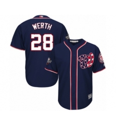 Youth Washington Nationals #28 Jayson Werth Authentic Navy Blue Alternate 2 Cool Base 2019 World Series Bound Baseball Jersey