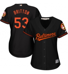 Women's Majestic Baltimore Orioles #53 Zach Britton Authentic Black Alternate Cool Base MLB Jersey