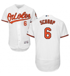 Men's Majestic Baltimore Orioles #6 Jonathan Schoop White Home Flex Base Authentic Collection MLB Jersey
