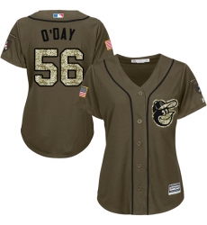 Women's Majestic Baltimore Orioles #56 Darren O'Day Authentic Green Salute to Service MLB Jersey