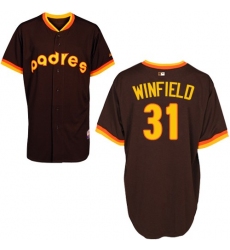 Men's Majestic San Diego Padres #31 Dave Winfield Replica Coffee 1984 Turn Back The Clock MLB Jersey