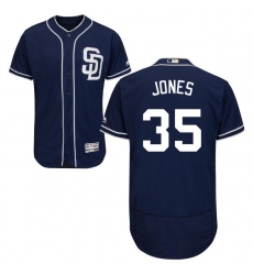 Men's Majestic San Diego Padres #35 Randy Jones Navy Blue Alternate Flex Base Authentic Collection MLB Jersey