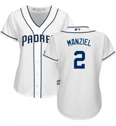 Women's Majestic San Diego Padres #2 Johnny Manziel Replica White Home Cool Base MLB Jersey
