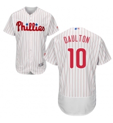 Men's Majestic Philadelphia Phillies #10 Darren Daulton White Home Flex Base Authentic Collection MLB Jersey