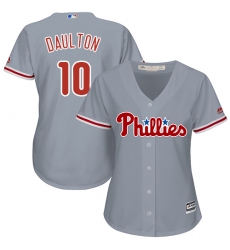 Women's Majestic Philadelphia Phillies #10 Darren Daulton Authentic Grey Road Cool Base MLB Jersey