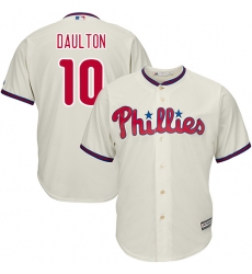 Youth Majestic Philadelphia Phillies #10 Darren Daulton Replica Cream Alternate Cool Base MLB Jersey