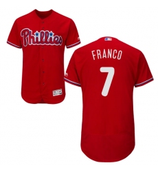 Men's Majestic Philadelphia Phillies #7 Maikel Franco Red Alternate Flex Base Authentic Collection MLB Jersey