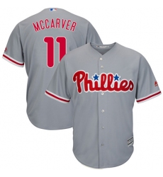 Youth Majestic Philadelphia Phillies #11 Tim McCarver Replica Grey Road Cool Base MLB Jersey
