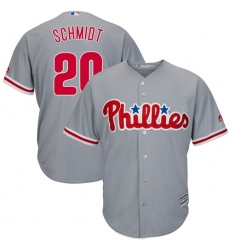 Youth Majestic Philadelphia Phillies #20 Mike Schmidt Authentic Grey Road Cool Base MLB Jersey