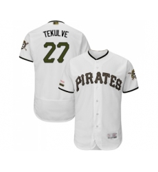 Men's Pittsburgh Pirates #27 Kent Tekulve White Alternate Authentic Collection Flex Base Baseball Jersey