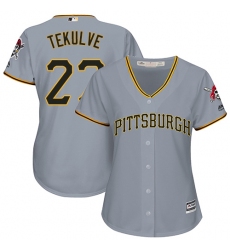 Women's Majestic Pittsburgh Pirates #27 Kent Tekulve Authentic Grey Road Cool Base MLB Jersey