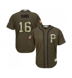 Men's Pittsburgh Pirates #16 Jung-ho Kang Authentic Green Salute to Service Baseball Jersey
