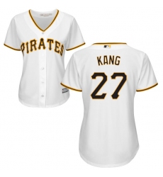Women's Majestic Pittsburgh Pirates #27 Jung-ho Kang Authentic White Home Cool Base MLB Jersey
