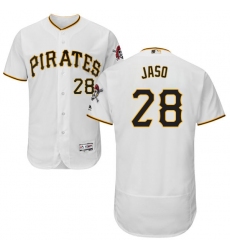 Men's Majestic Pittsburgh Pirates #28 John Jaso White Home Flex Base Authentic Collection MLB Jersey