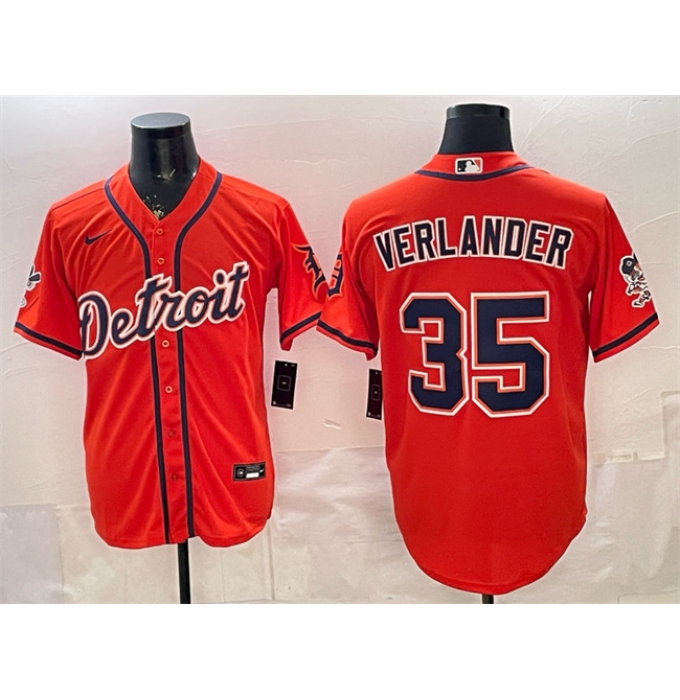 Men's Detroit Tigers #35 Justin Verlander Orange 2026 Cool Base Stitched Baseball Jersey