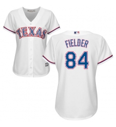 Women's Majestic Texas Rangers #84 Prince Fielder Authentic White Home Cool Base MLB Jersey