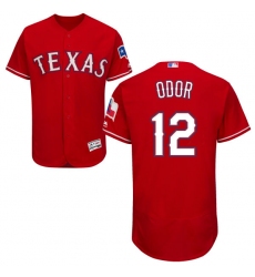 Men's Majestic Texas Rangers #12 Rougned Odor Red Alternate Flex Base Authentic Collection MLB Jersey